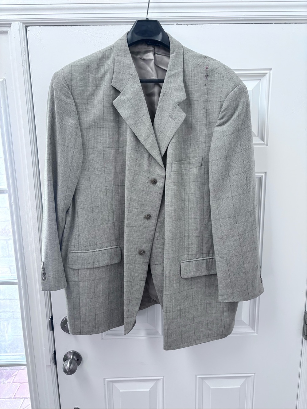 Pronto Uomo Light Gray Windowpane Three-Button Blazer